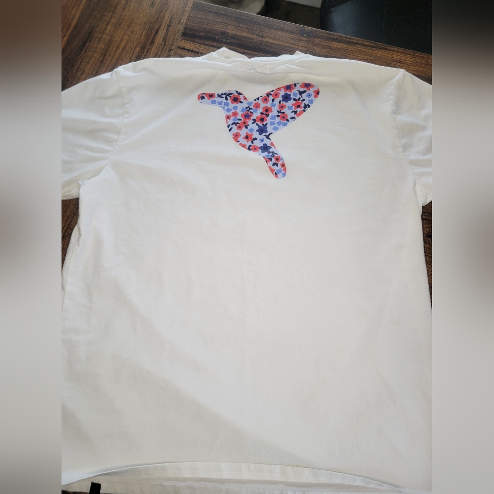 Birddog T-shirt with Floral Pattern On Back